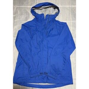 LL Bean Stowaway Women's Blue Nylon Waterproof Windbreaker Jacket Size Small